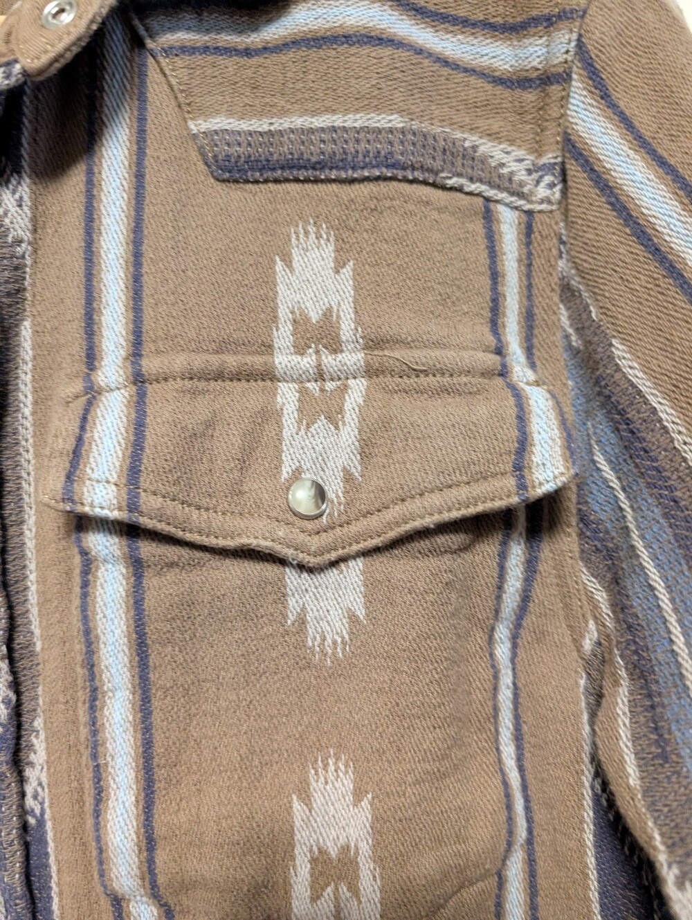 Flint and Tinder Cotton Jacquard Shirt Jacket Large Western Shacket To - Picture 5 of 9